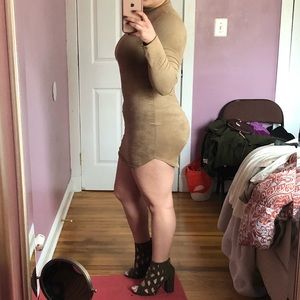 Suede mini dress